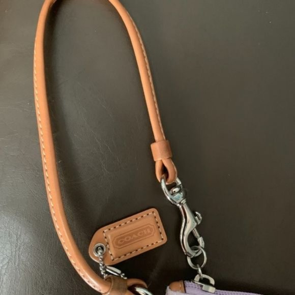 Coach Monogram Lavender Wristlet Tan Leather - Picture 7 of 7
